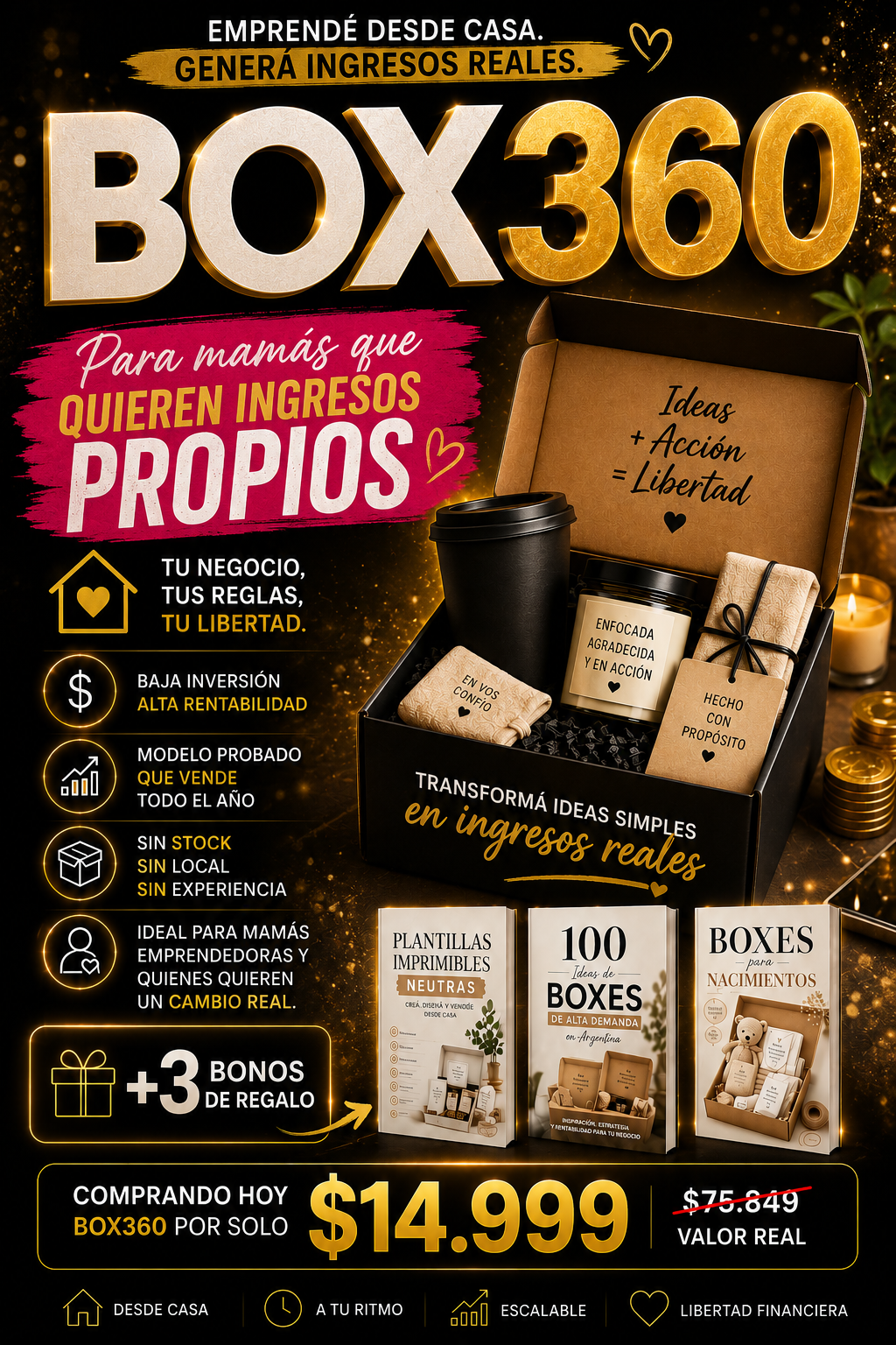 Emprende con BOX360 +3 bonos Gratis y gana mas de $700 mil al mes